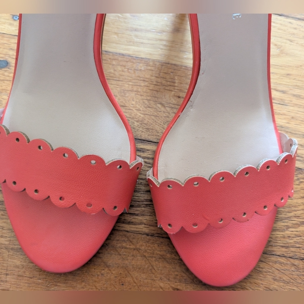 Kelly & Katie Coral Scalloped Ankle-Strap Heels - Picture 3 of 7